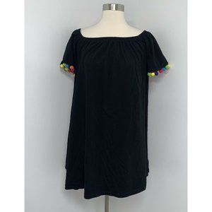 Asos Womens Black Pom Pom Dress Cover-Up Size 6